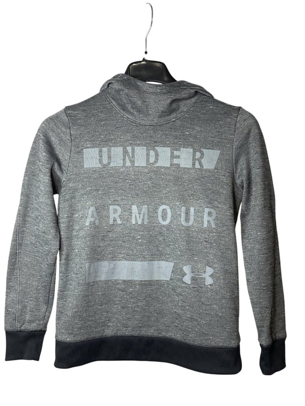 Under Armour Womens Hoodie Hooded Sweatshirt Size XS Loose Coldgear Grey Black